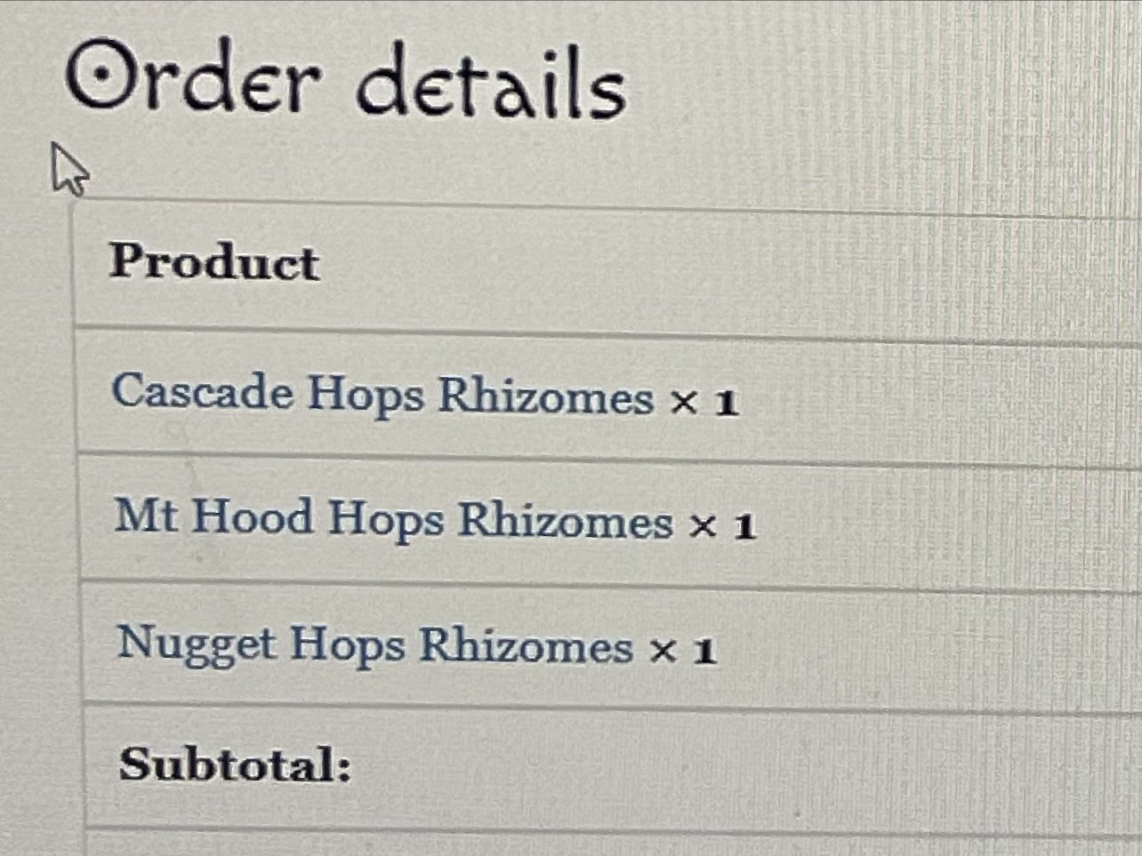 hop order